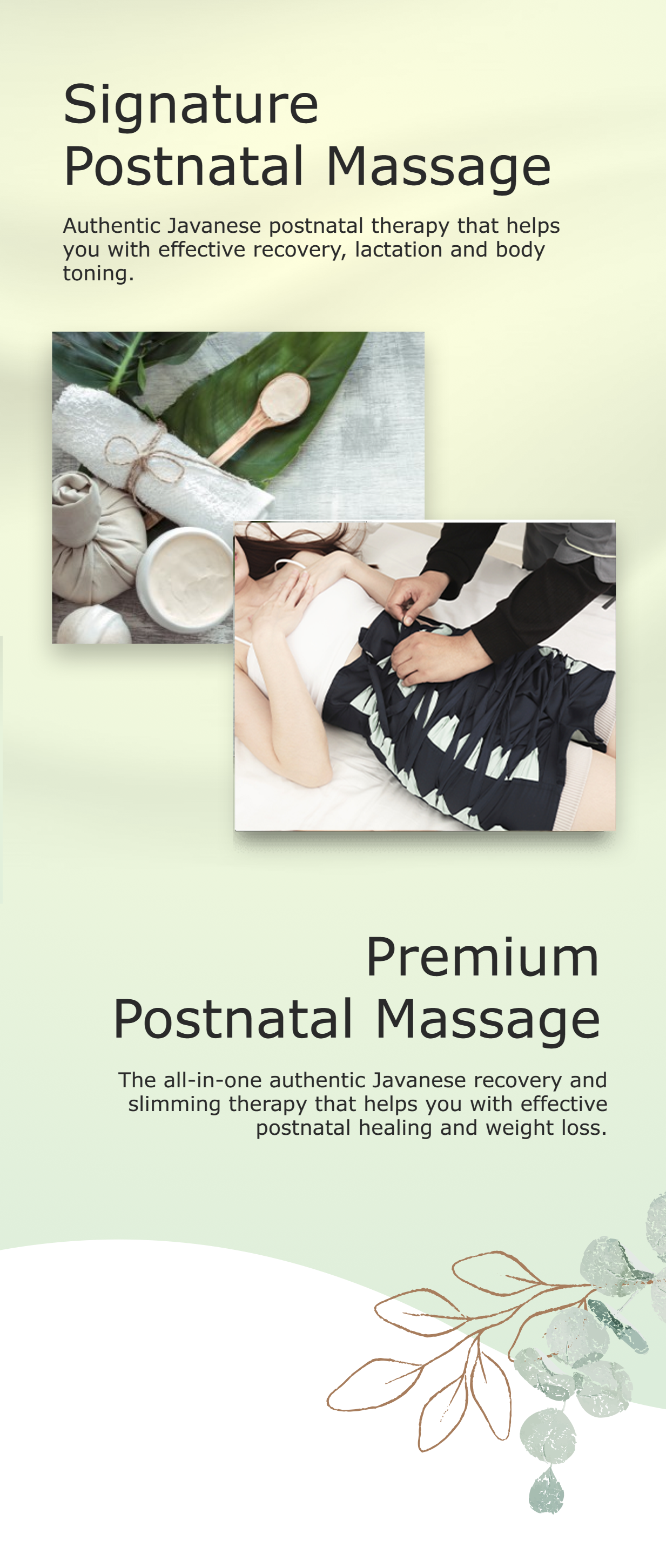 Post natal deals massage